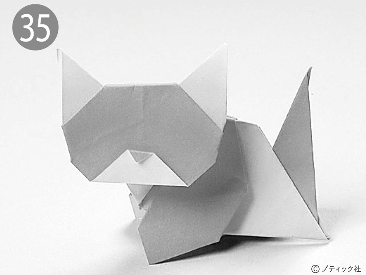 折り紙1枚で簡単 かわいい猫の折り方 立体 ぬくもり