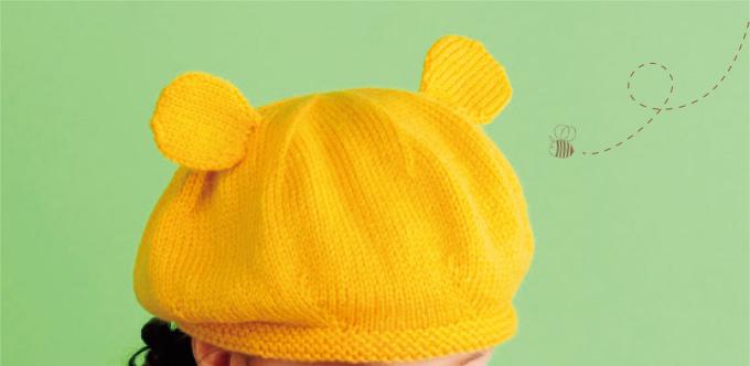 小さな耳がかわいい プーさんの子ども用ベレー帽の編み方 ぬくもり