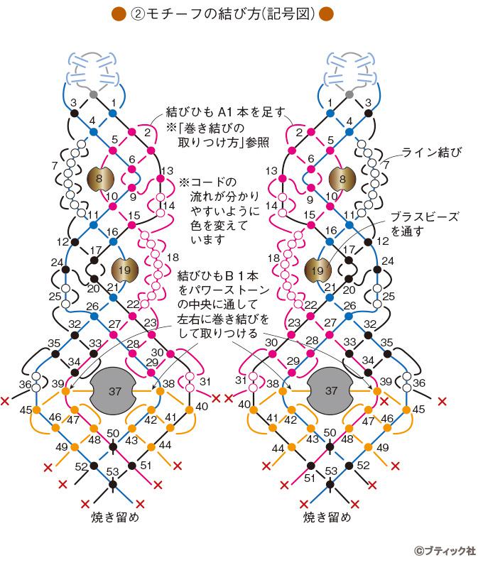 ブラスビーズがポイント マクラメ編みのイヤリングの作り方 ぬくもり