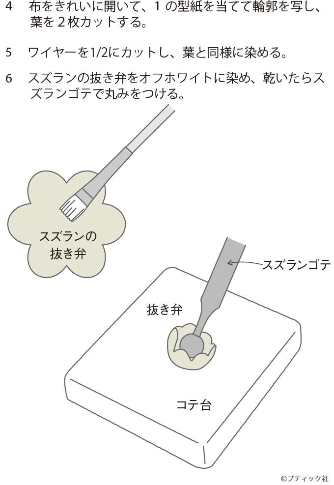 アンティークでおしゃれ スズランの布花コサージュ 作り方 ぬくもり