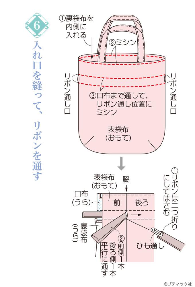 大きなリボンがかわいい ベロアのトートバッグの作り方 ぬくもり