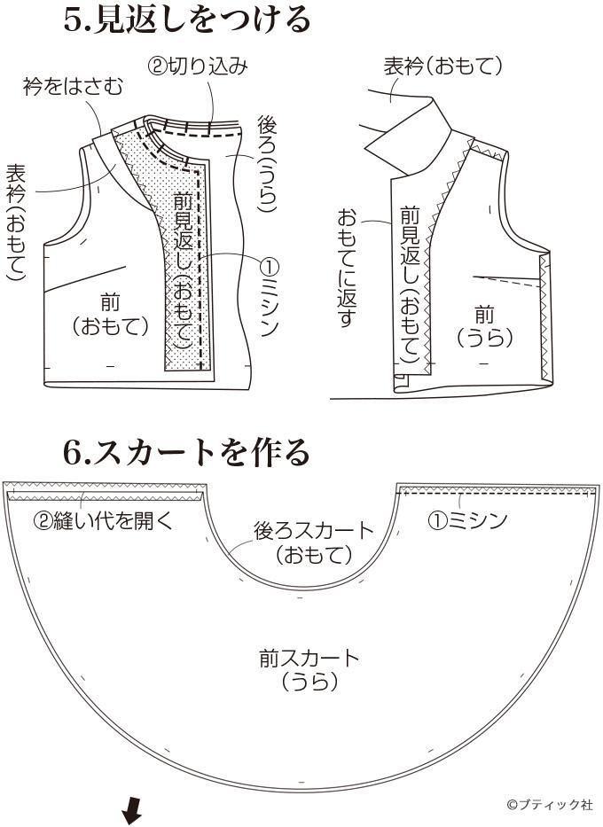 ウェイトレスのサロンエプロンとシャツワンピースの作り方 ぬくもり