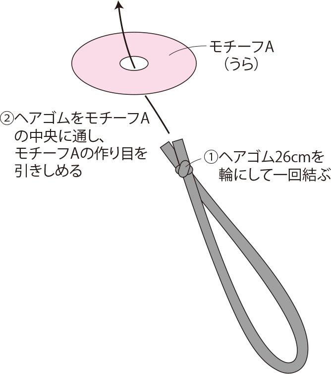 かぎ針編みで編む コンチョ風のヘアゴムの作り方 ぬくもり