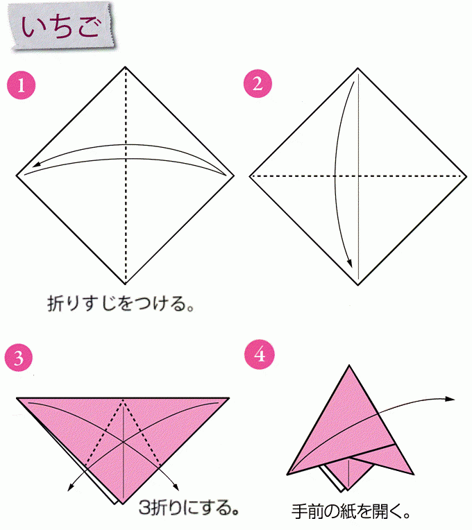 子どもが喜ぶ折り紙 いちごのショートケーキの折り方 ぬくもり