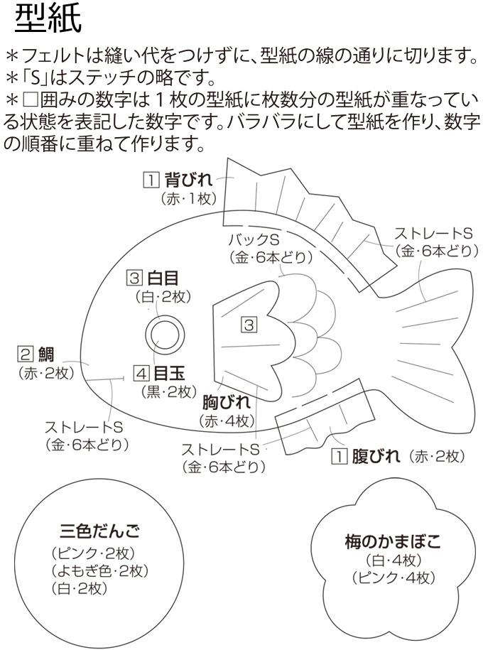 フェルトのおもちゃ おせち料理 お飾り の作り方 ぬくもり