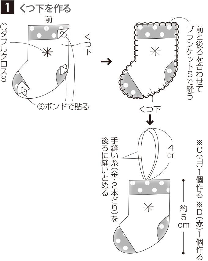 フェルトのクリスマスオーナメント 6種類 の作り方 2ページ目 ぬくもり