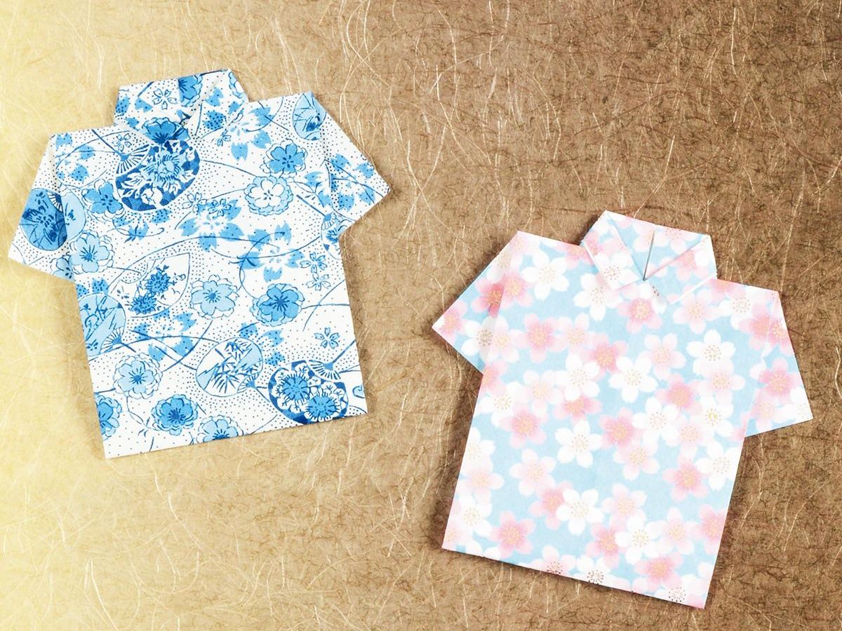 折り紙 簡単 和紙でアロハシャツのポチ袋の折り方 ぬくもり