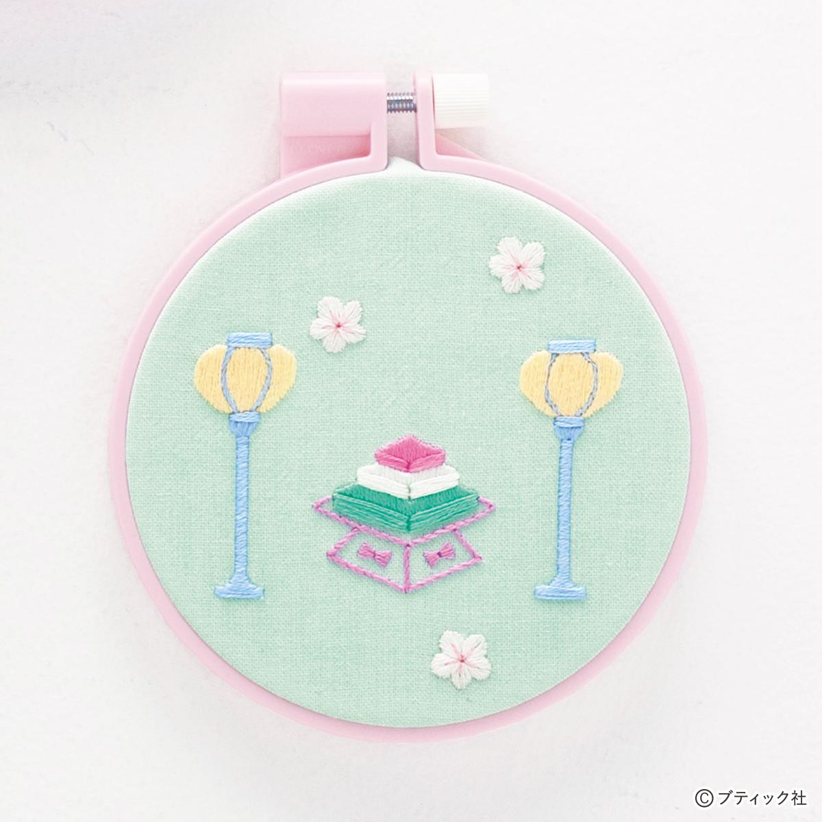 刺繍がかわいい「ひなまつり」のフレームの作り方｜ぬくもり