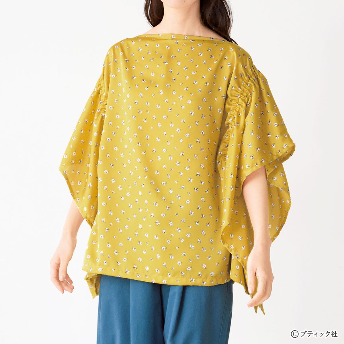 まっすぐ縫いの服 ギャザー使いのスクエアブラウス 作り方 ぬくもり