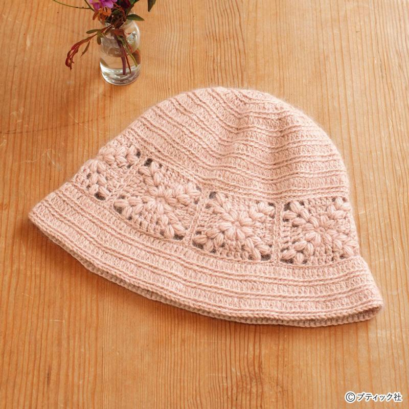 ハンドメイド ニット帽 手編み帽子 かぎ針編み おばあちゃんの帽子