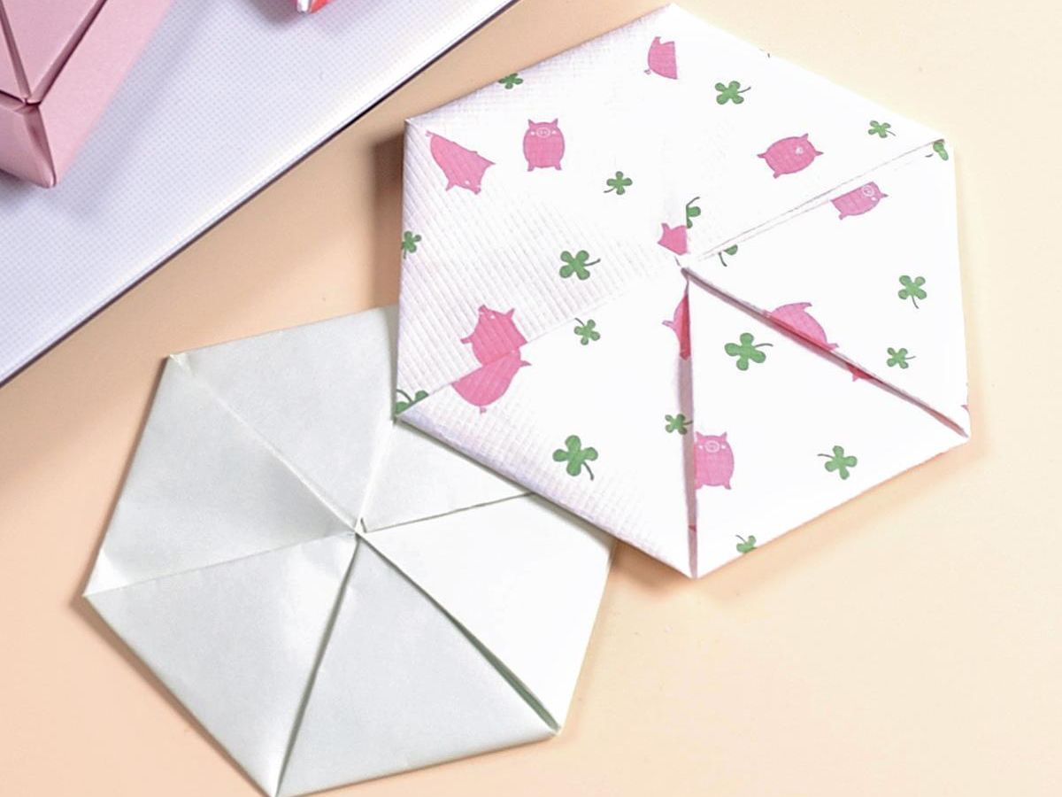 簡単でかわいい 六角形の手紙 の折り方 ぬくもり