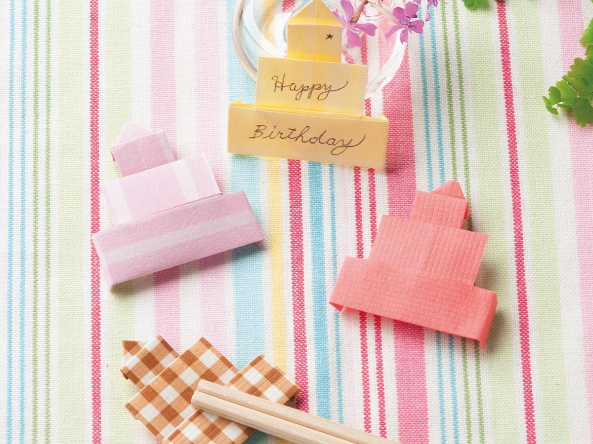 折り紙の箸置き 3段のケーキ の作り方 ぬくもり