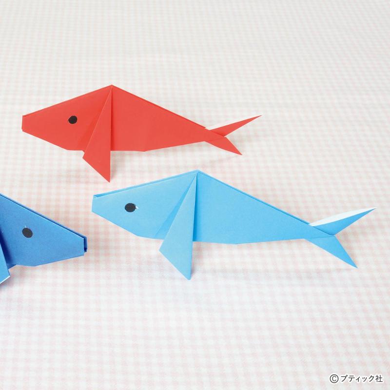 遊べる折り紙「魚つり（鯉）」の作り方