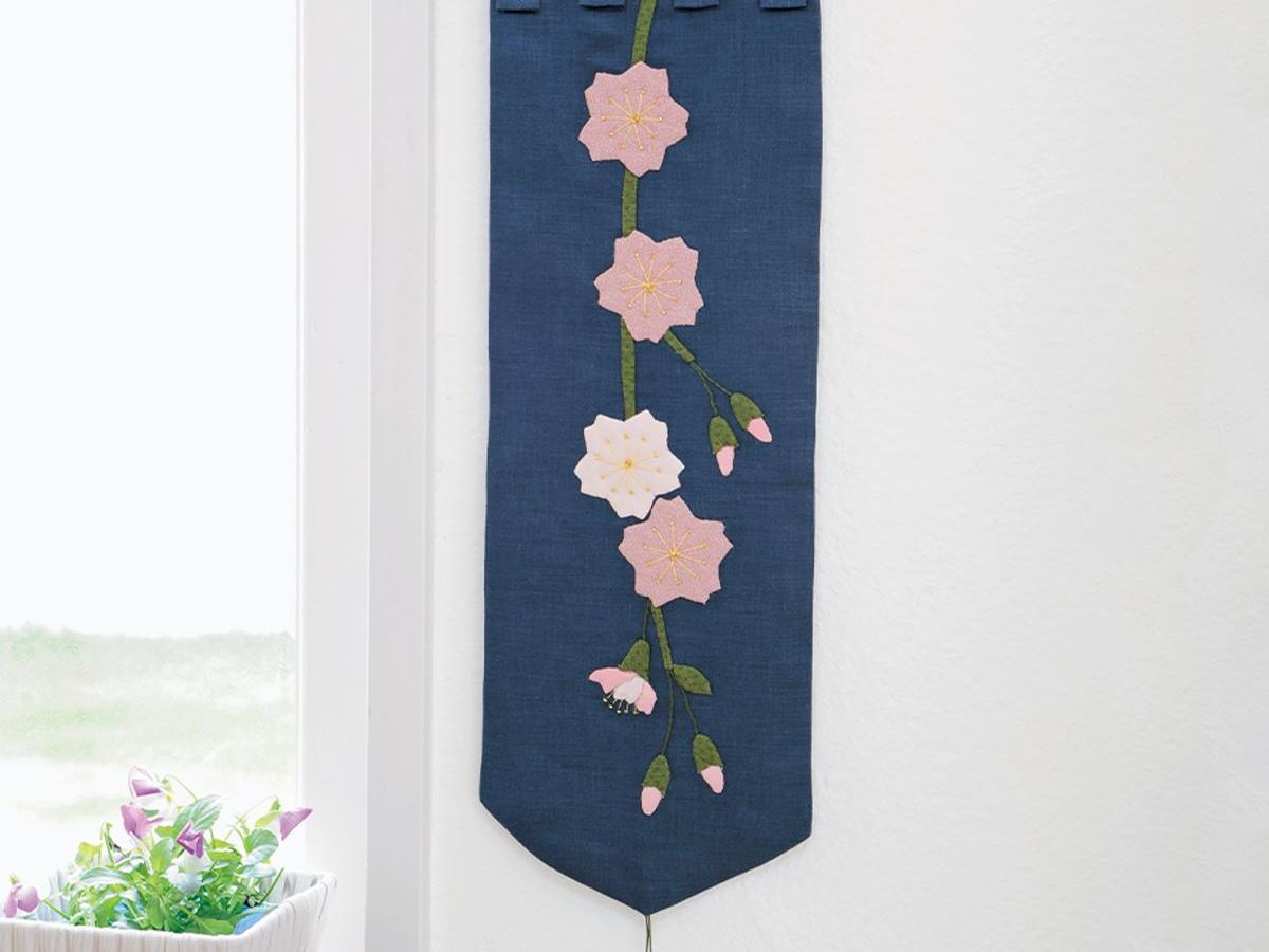 ■専用■アップリケタペストリー　完成品と図案 桜の壁飾り（タペストリー）」の作り方｜ぬくもり