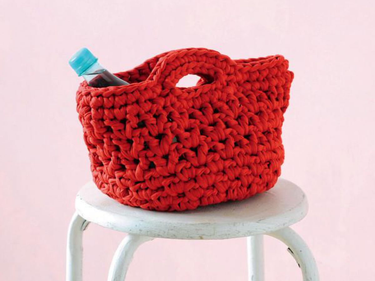 簡単 小さくてかわいい ズパゲッティのマルシェバッグ の編み方 ぬくもり