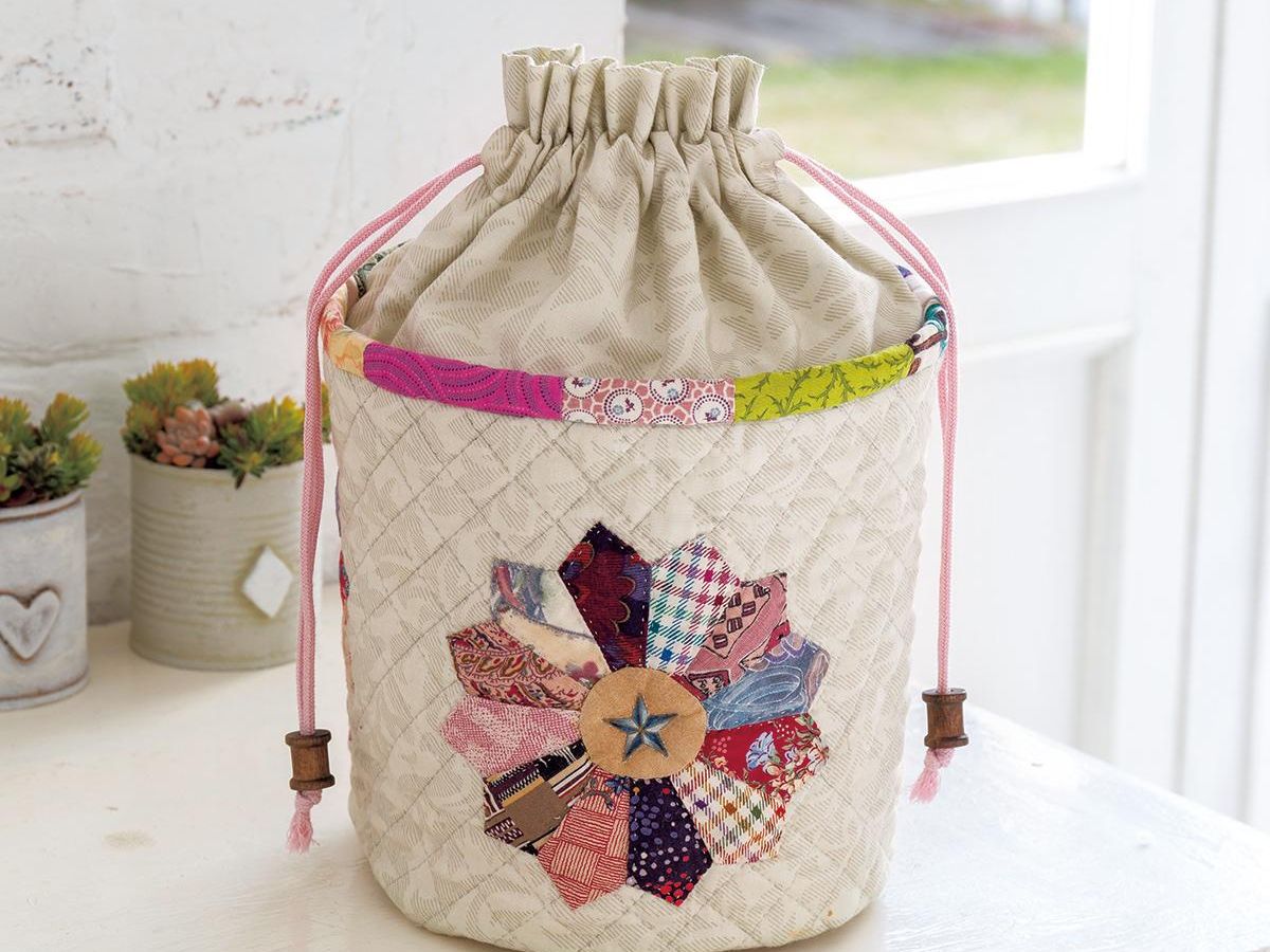 パッチワーク「筒形巾着」の作り方｜ぬくもり