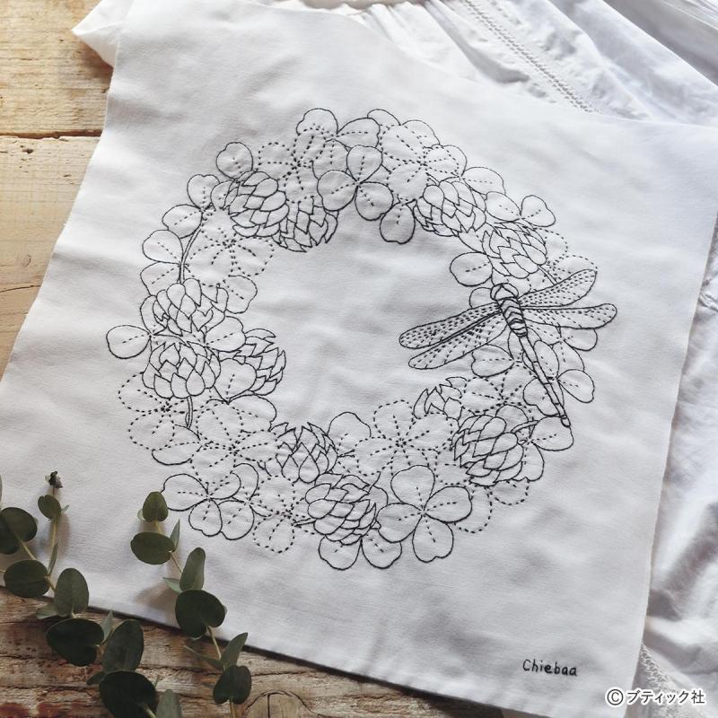 刺し子「幸せのトンボ」の作り方
