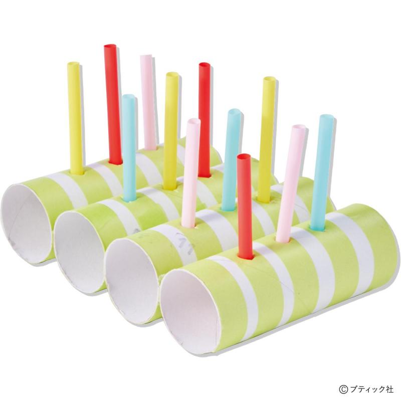 かんたん手作りおもちゃ「カラフルストロー刺し」の作り方