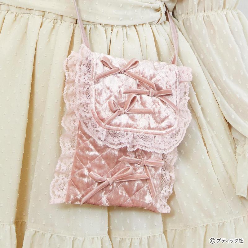 「ベロアリボンのスマホポシェット」の作り方