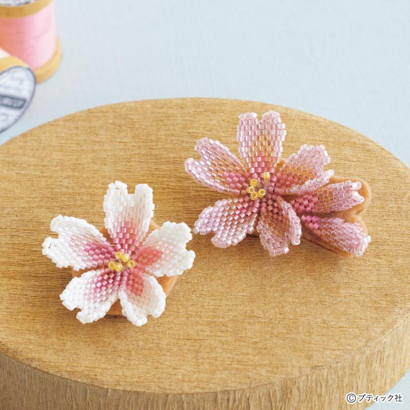 「立体的なさくらのブローチ」の作り方