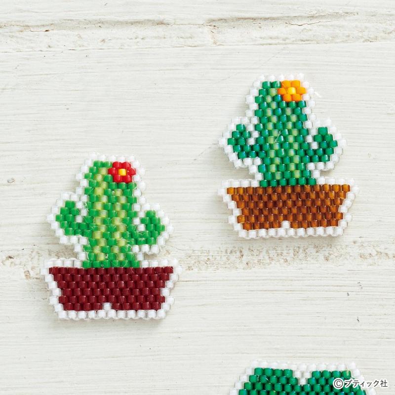 シェイプドステッチのモチーフ「サボテン(細)」の作り方