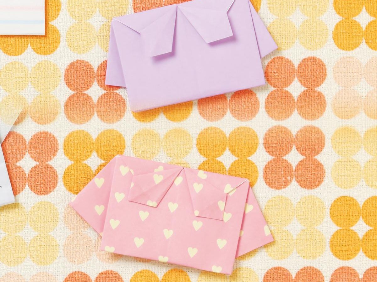 折り紙で作る かわいいリボン付きセーラー服の手紙の折り方 ぬくもり
