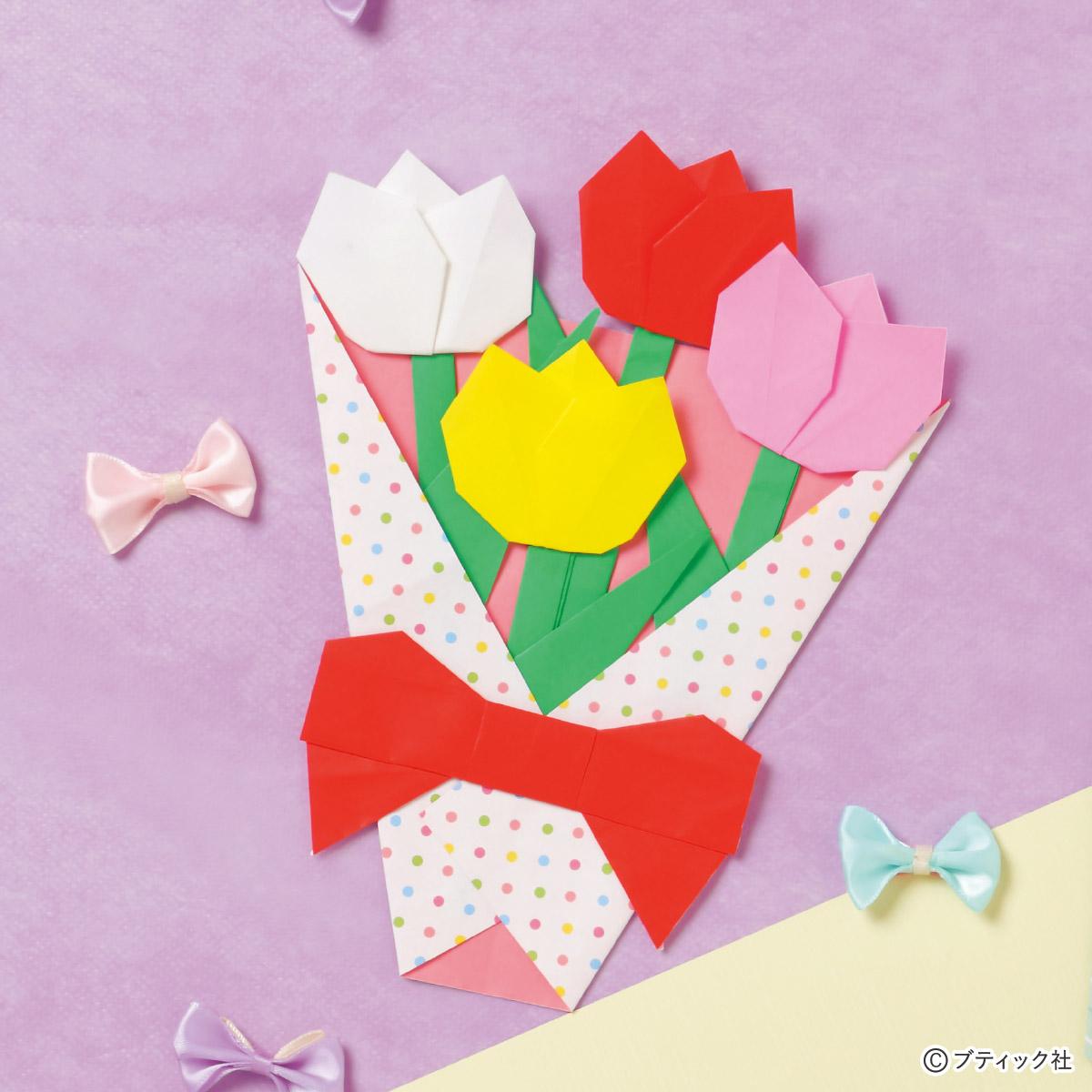 折り紙で折ったチューリップの花束2種 - 日用品/インテリア