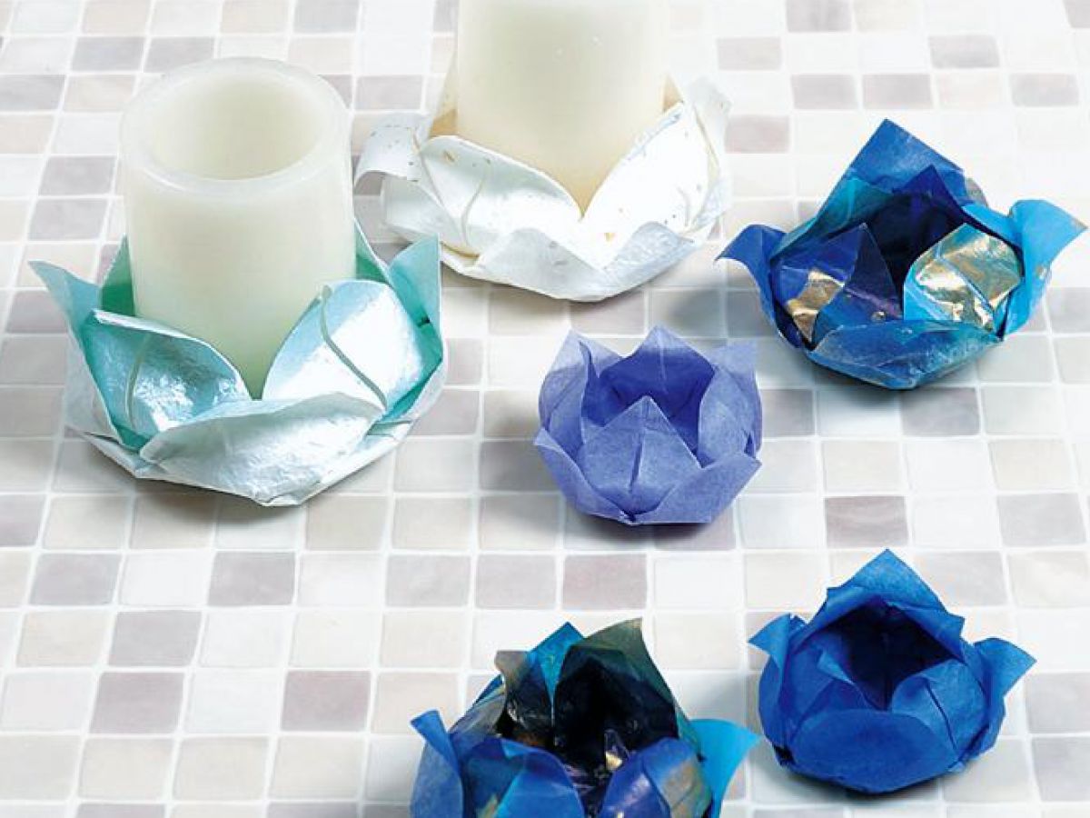 折り紙で作る 蓮の花の Ledキャンドルホルダー の折り方 ぬくもり