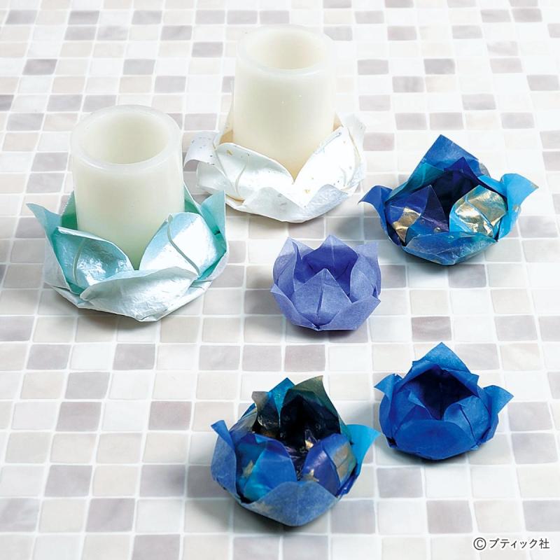 折り紙で作る！蓮の花の「LEDキャンドルホルダー」の折り方