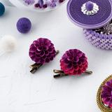 ペーパークイリング「紫色のダリアの花ブローチ」作り方