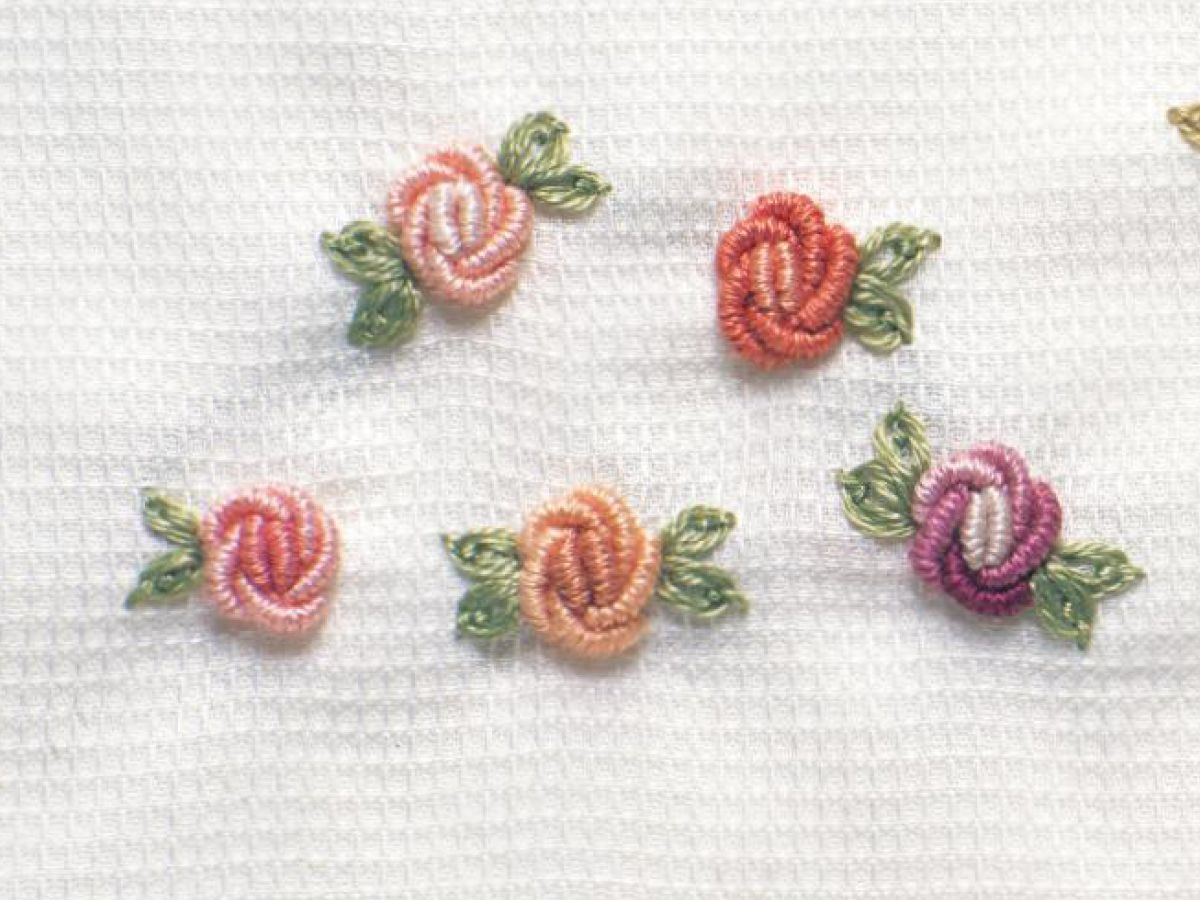 刺しゅう糸でバラを作る バリオンローズステッチの刺し方 刺繍 ぬくもり