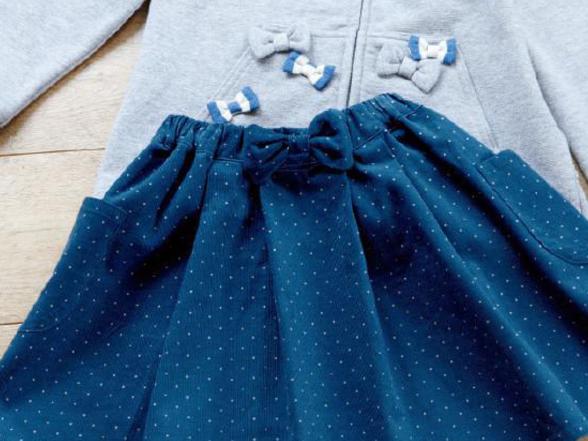 簡単 リボンとポケット付きの子供用スカートの作り方 子ども服 ぬくもり