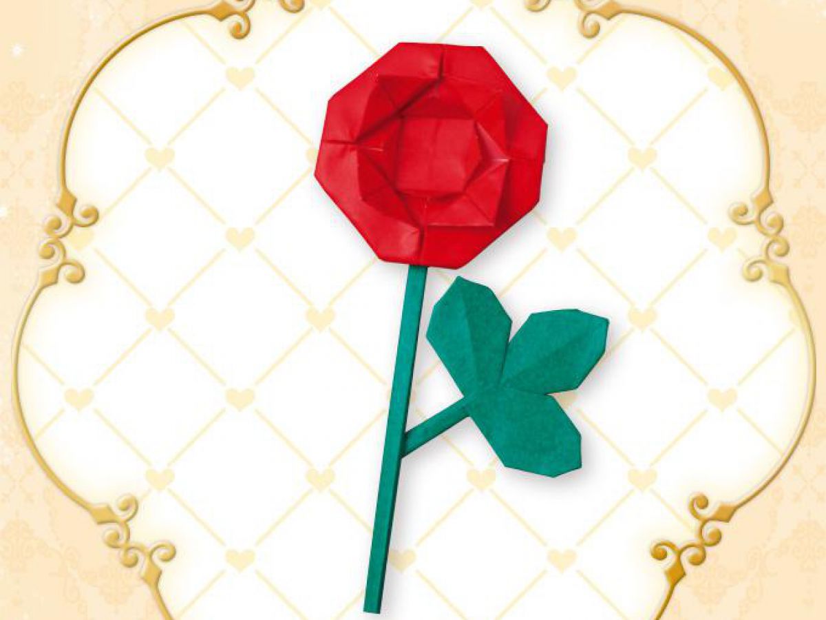 ディズニープリンセスを再現 折り紙で作る真っ赤なバラの折り方 ぬくもり
