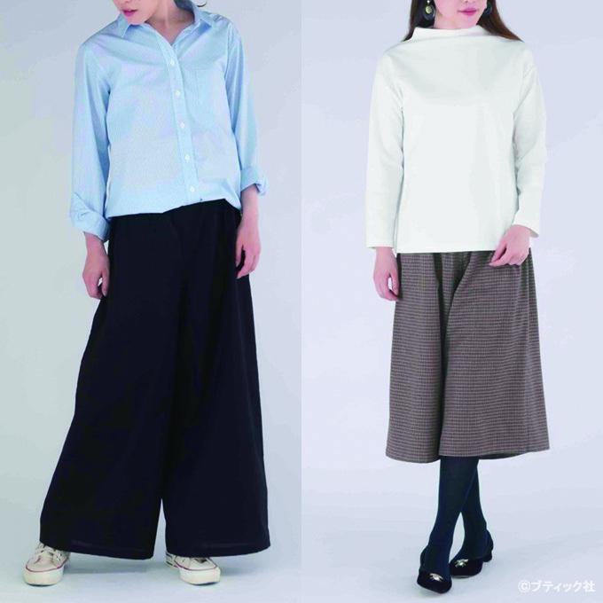 手縫いのワイドパンツ〔ハーフ＆ロング〕の型紙・パターン（実物大 